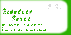 nikolett kerti business card